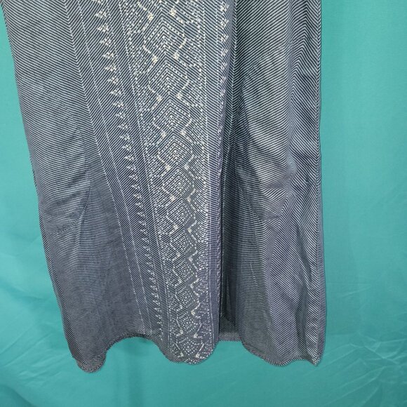 Aventura Womens Sleeveless Dress XS Blue & White Geometric Pattern 100% Modal - Picture 3 of 9